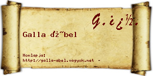 Galla Ábel névjegykártya